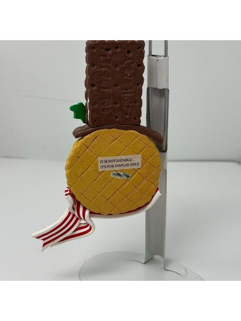 Snowman Ornament Faux Cookie Chocolate Peppermint Top Hat Holiday Kitchen Decor - Picture 12 of 16